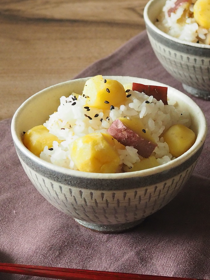 栗とさつまいもの炊き込みご飯