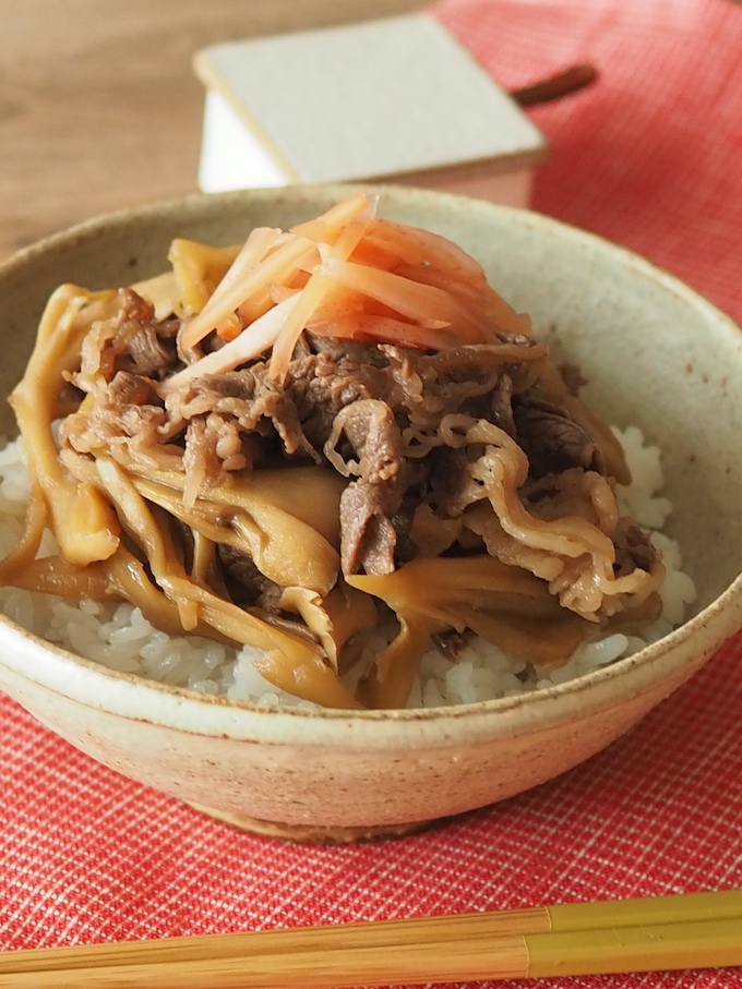 きのこ牛丼