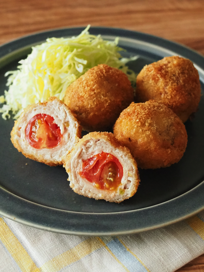 豚とミニトマトのひと口とんかつ