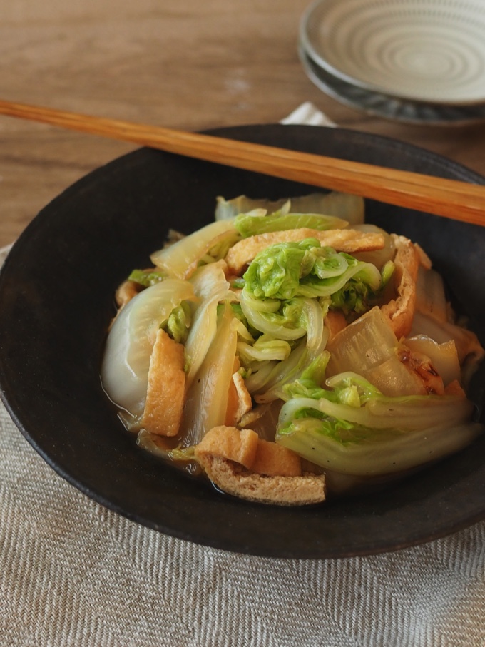 水を使わず作る！白菜と油揚げの煮浸し
