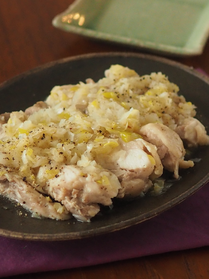 レンジで！しっとり蒸し鶏のねぎ塩だれ