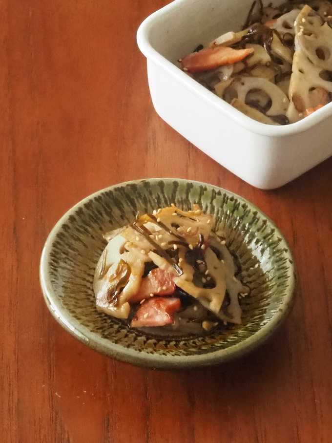 【作りおきおかず】れんこんの塩昆布炒め