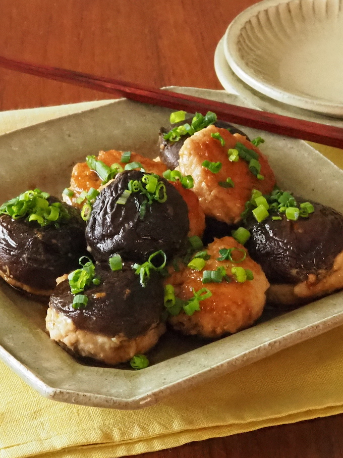 しいたけの肉詰め・みそ照り焼き