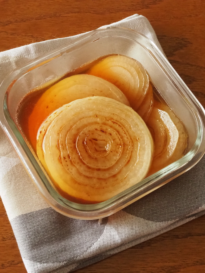 【作りおきおかず】新玉ねぎの焼きびたし