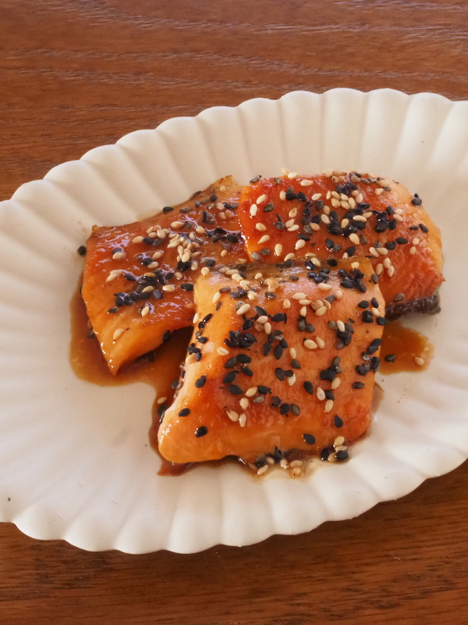 【お弁当おかず】鮭のごま酢照り焼き