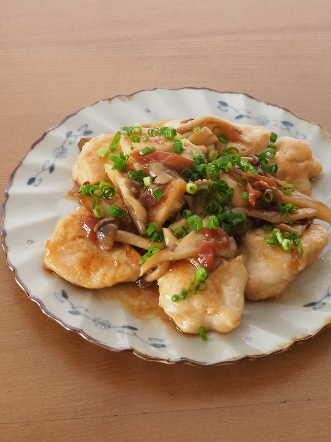 鶏ときのこの梅照り焼き
