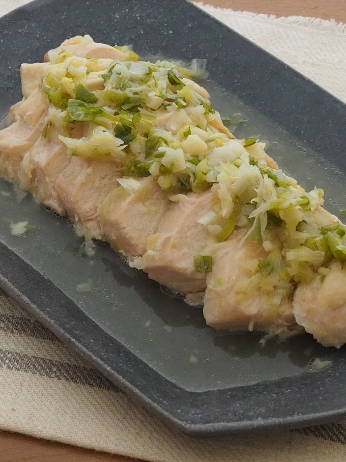 レンジで！無限鶏むね肉ネギソースがけ