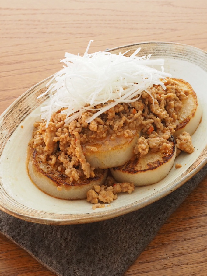 ピリ辛坦々あんかけ大根ステーキ