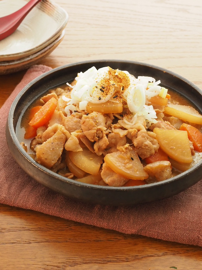 豚バラで！お手軽もつ煮込み風