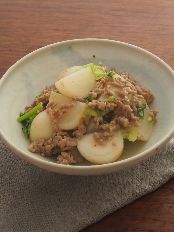 かぶのひき肉あんかけ