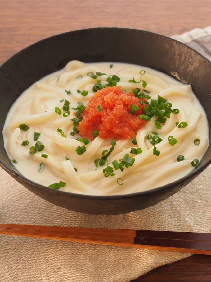 牛乳で！まろやか明太クリームうどん