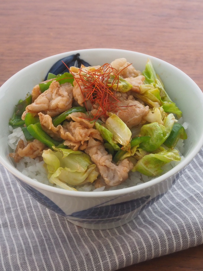 10分で！豚とキャベツのソース炒め丼