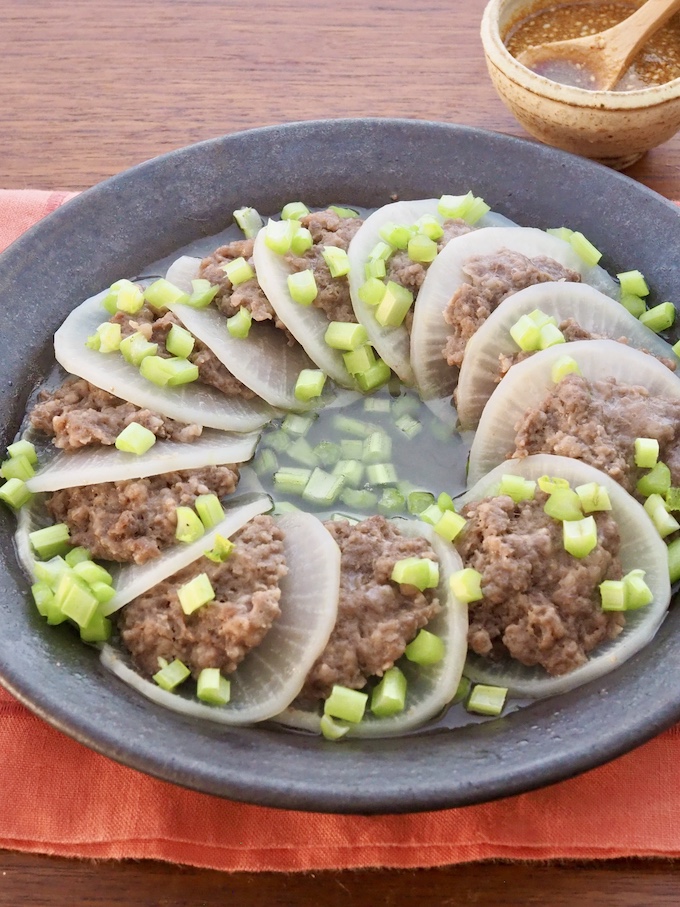 レンジで作る大根とひき肉のミルフィーユ