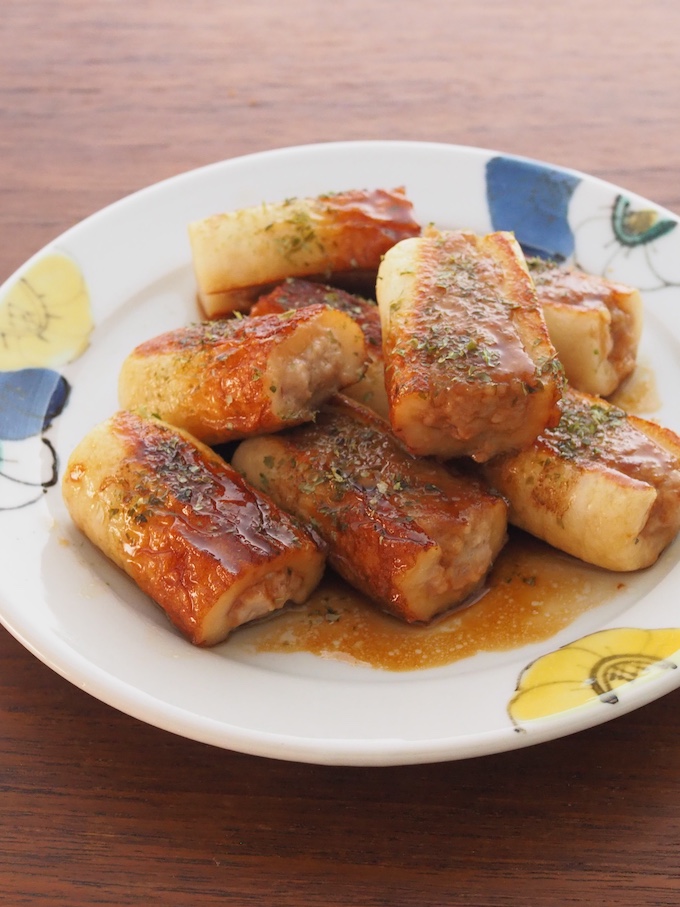 ちくわの肉詰め照り焼き