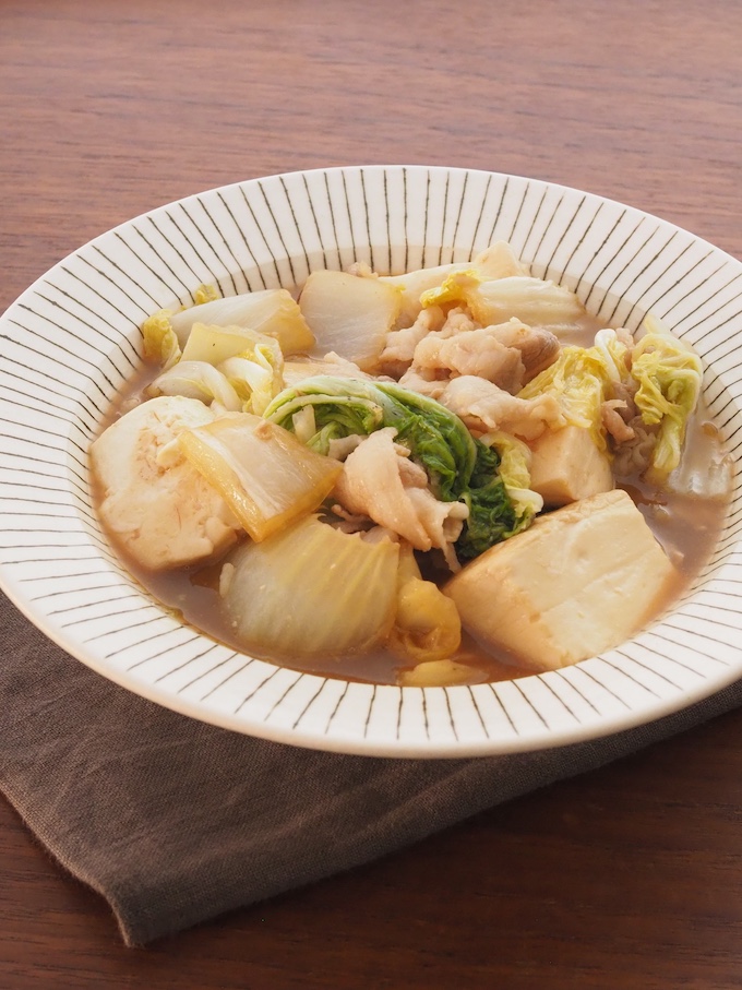 白菜たっぷり！フライパン一つで肉豆腐
