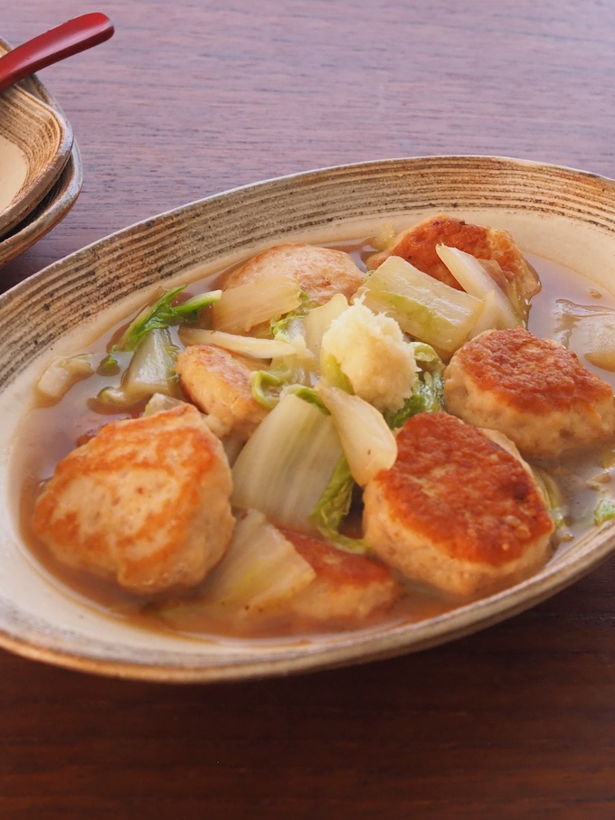 白菜とつくねのとろみ煮