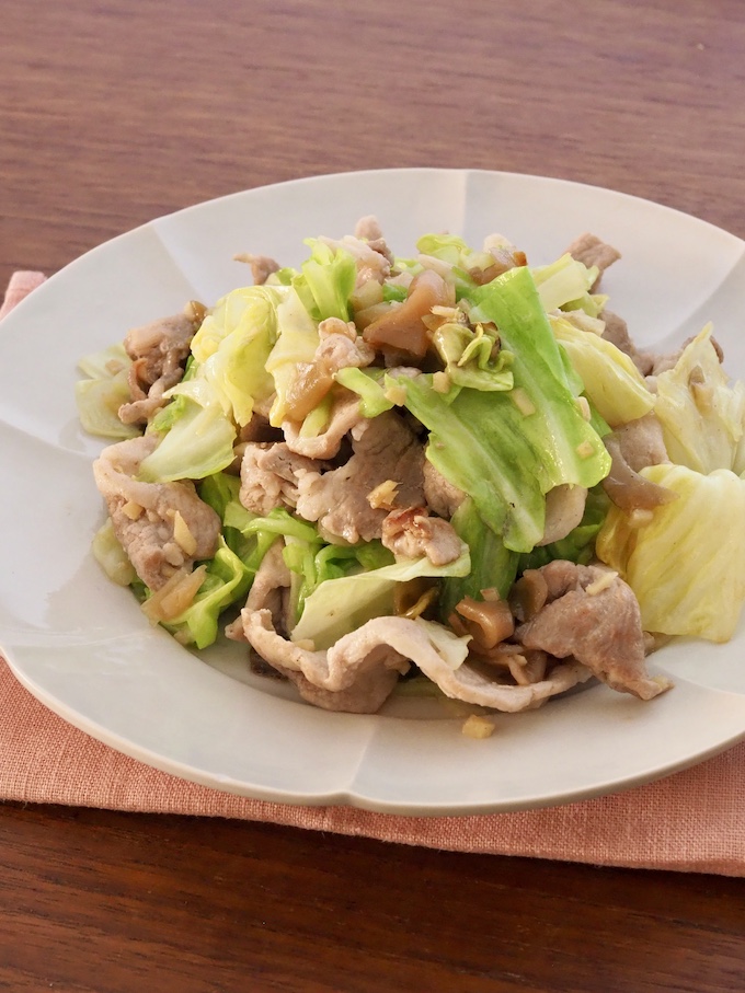 豚肉と春キャベツ中華炒め