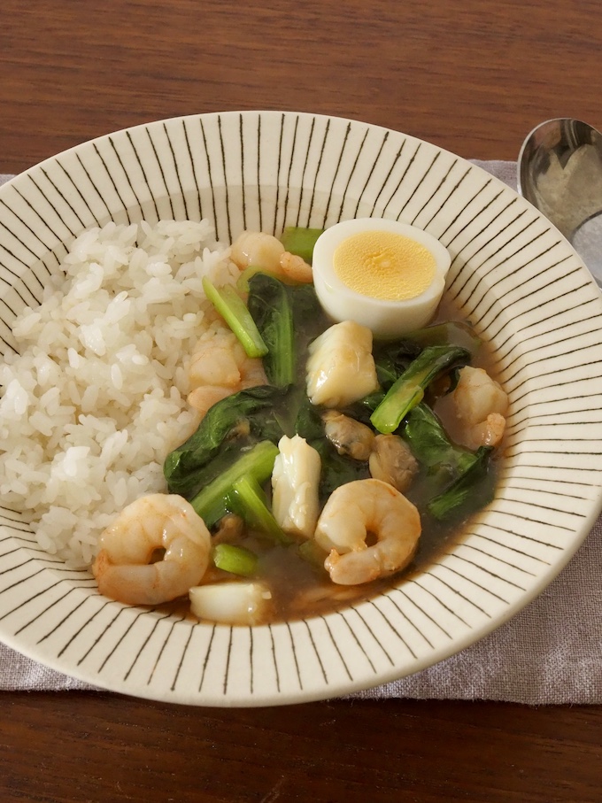 海鮮と青菜のあんかけごはん