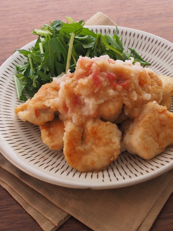 鶏むねのおろし梅ポン酢