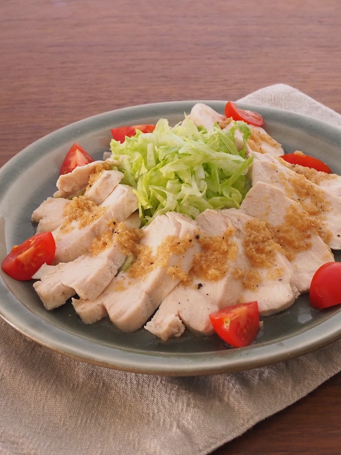 蒸し鶏のレモンジンジャーソース
