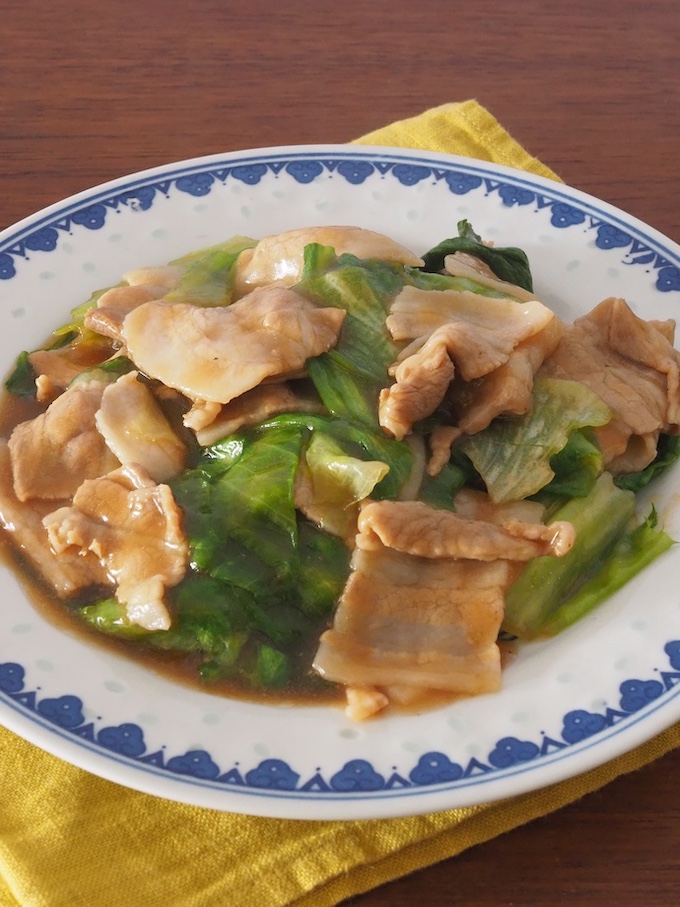 豚バラとレタスのオイスター煮込み