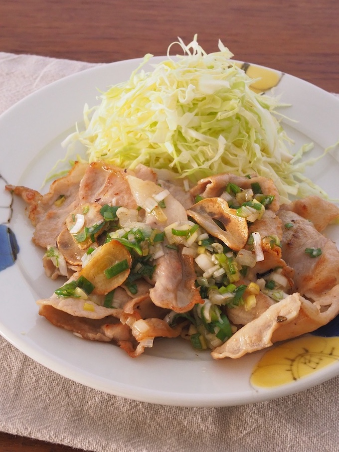 豚肉のねぎ塩ガーリック焼き
