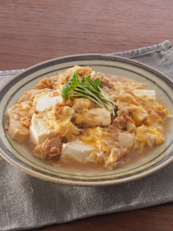 豆腐とツナの卵とじ