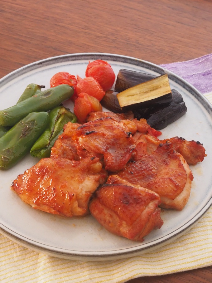 鶏と夏野菜のバーベキューグリル