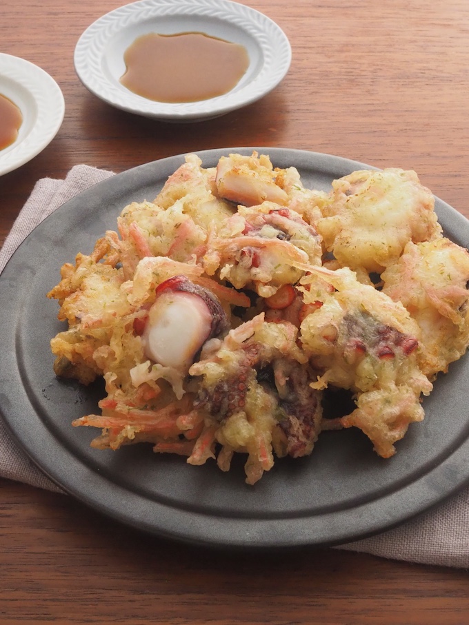 箸が止まらない!たこと紅生姜の天ぷら