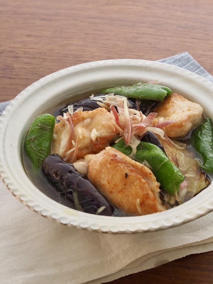 鶏むねと夏野菜の白だし漬け