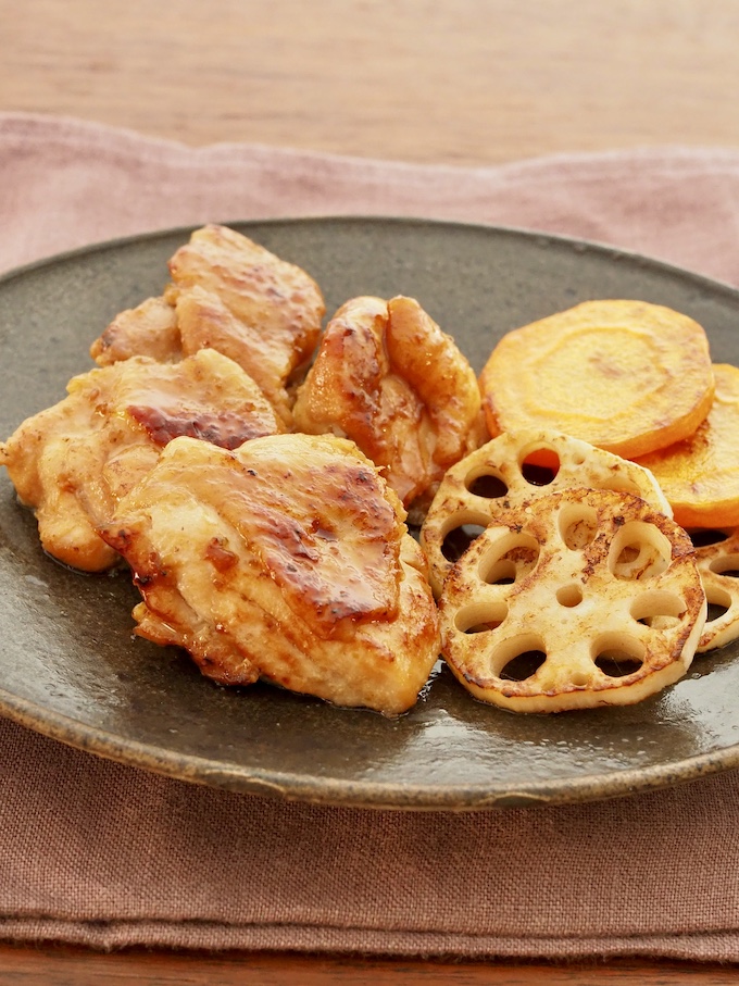 鶏肉と根菜の柚子こしょう焼き