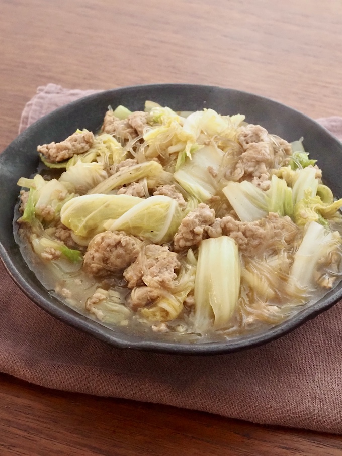 ひき肉と白菜のとろとろ春雨煮