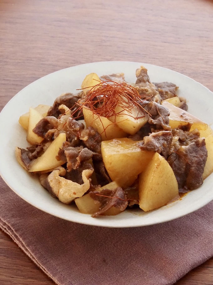 牛こま大根のピリ辛煮