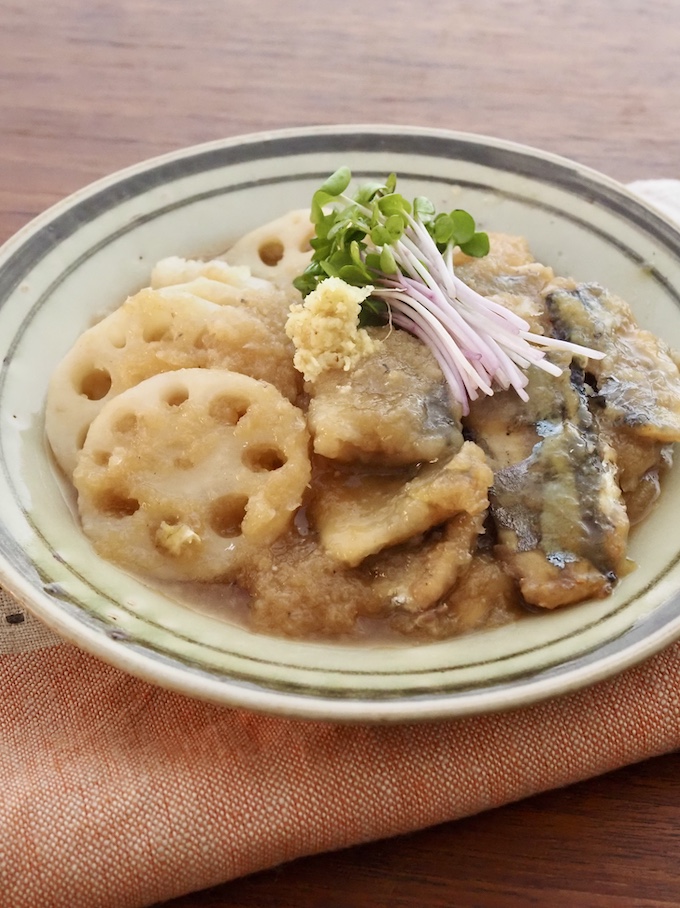 さんまとれんこんのおろし煮