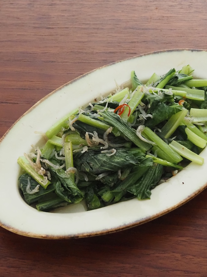 小松菜とじゃこのピリ辛炒め