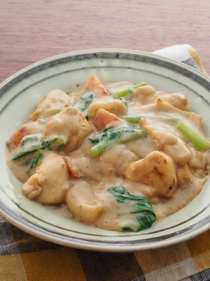のり香る鶏むねと冬野菜のクリーム煮