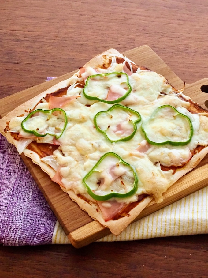 春巻きの皮でピザ