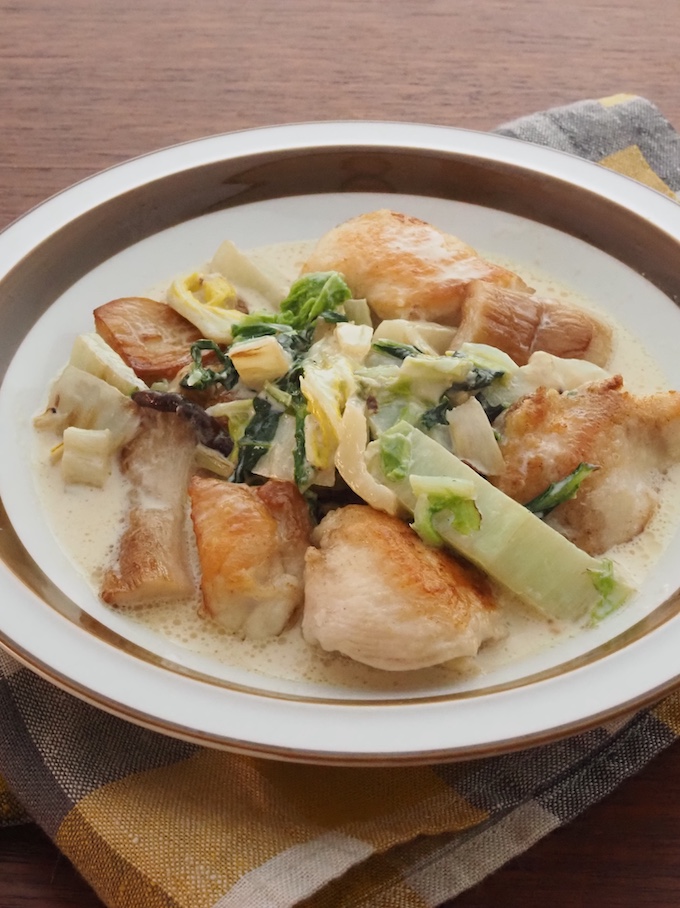 チキンソテー白菜たっぷりクリームソース