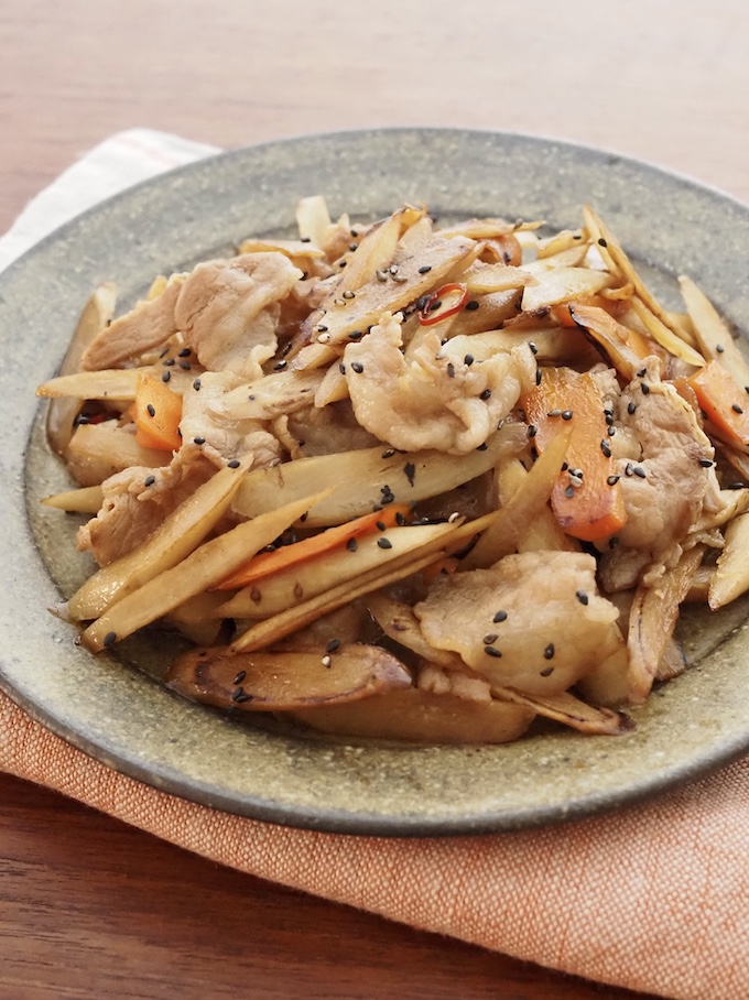 豚とごぼうのピリ辛きんぴら炒め