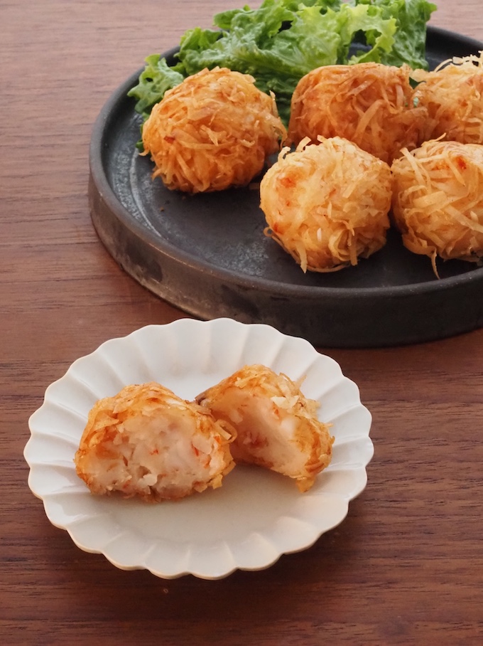 巻かないからお手軽！えびはんぺん春巻き