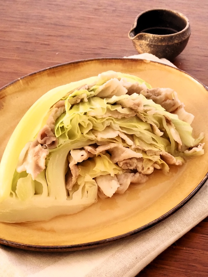 春キャベツと豚バラのミルフィーユ 柚子こしょうだれ