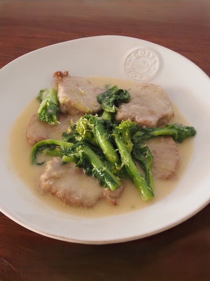 豚ヒレと菜の花のレモンクリーム煮