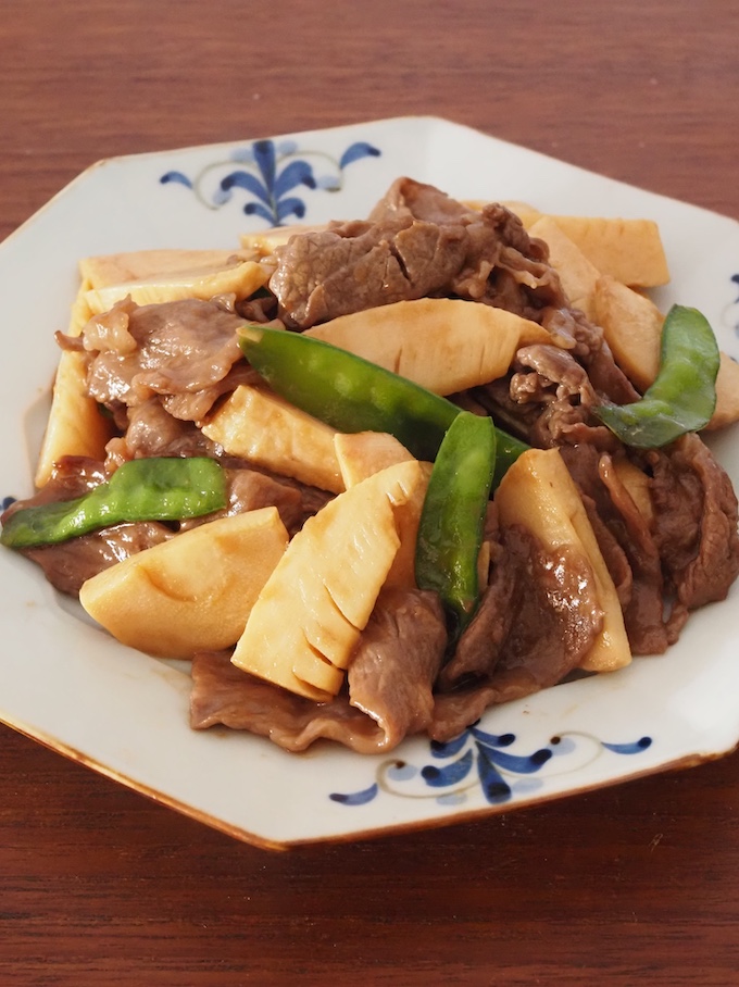 牛肉とたけのこのオイマヨ炒め