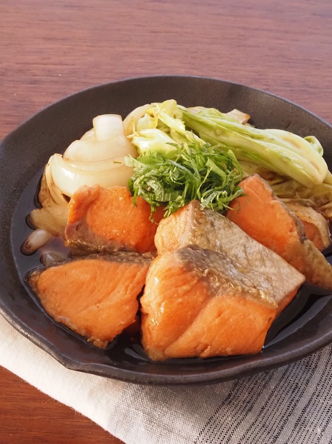 鮭と野菜のポン酢浸し