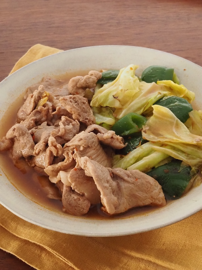 豚こまとキャベツの焼きびたし