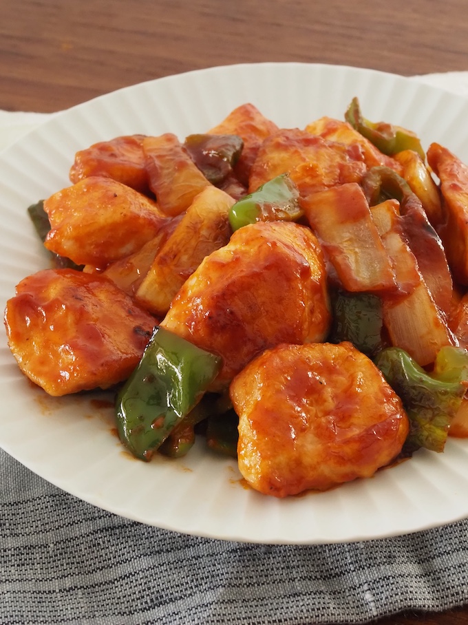 鶏むねのケチャップ炒め