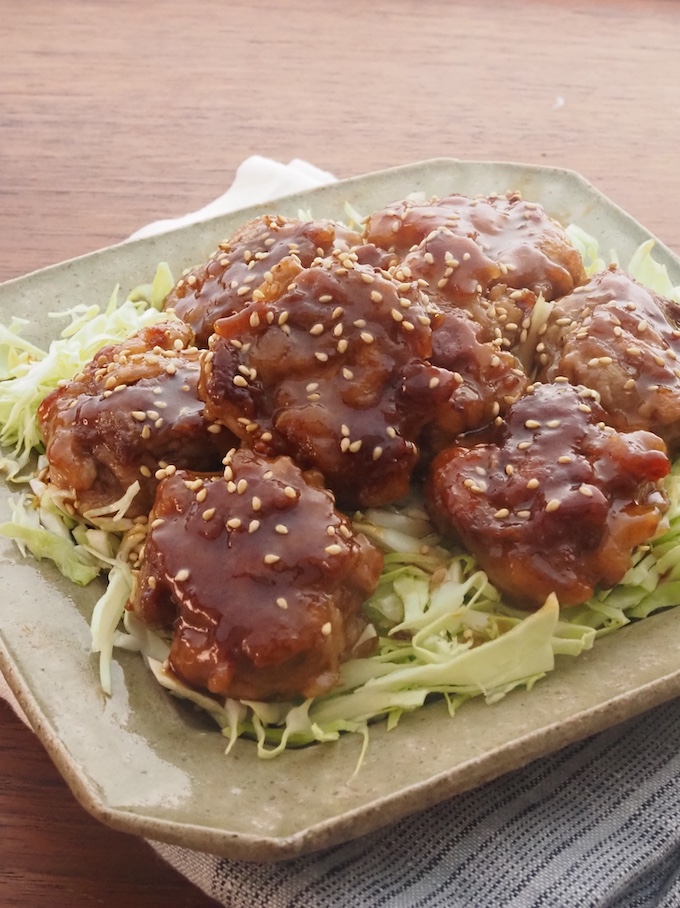 シャキシャキキャベツと豚こまの甘酢あん