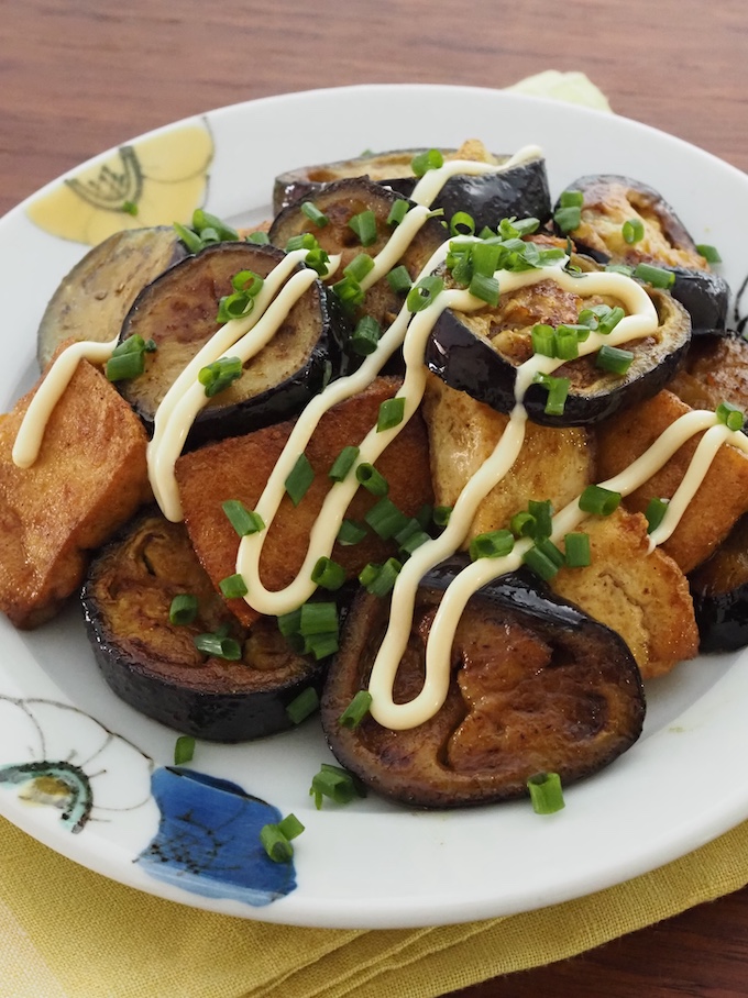 厚揚げとなすの和風カレー照り焼き
