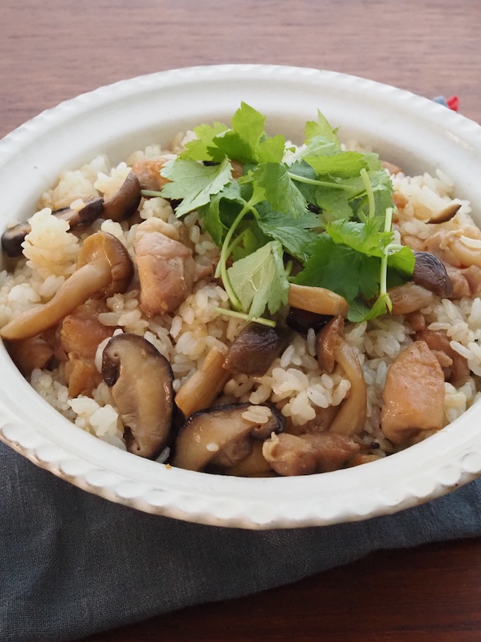 鶏ときのこの混ぜ込みご飯