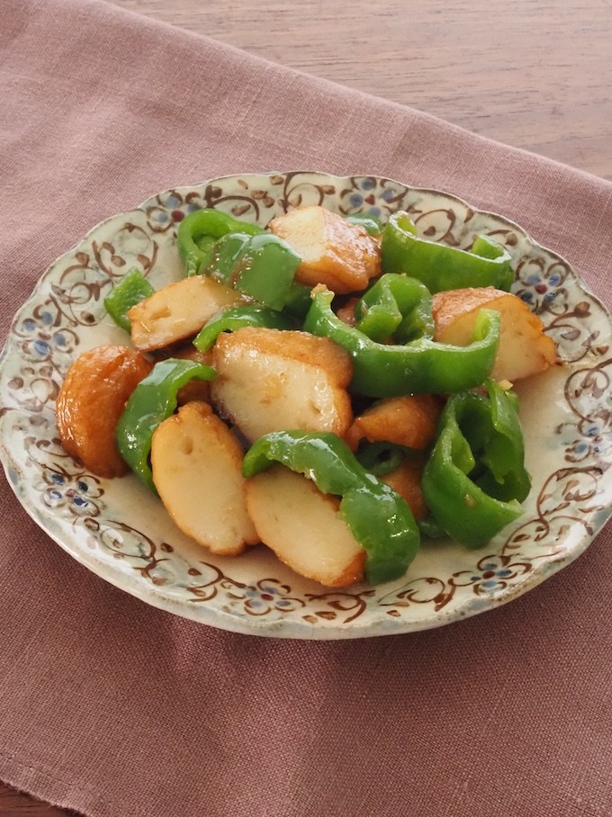 さつま揚げとピーマンの炒め煮